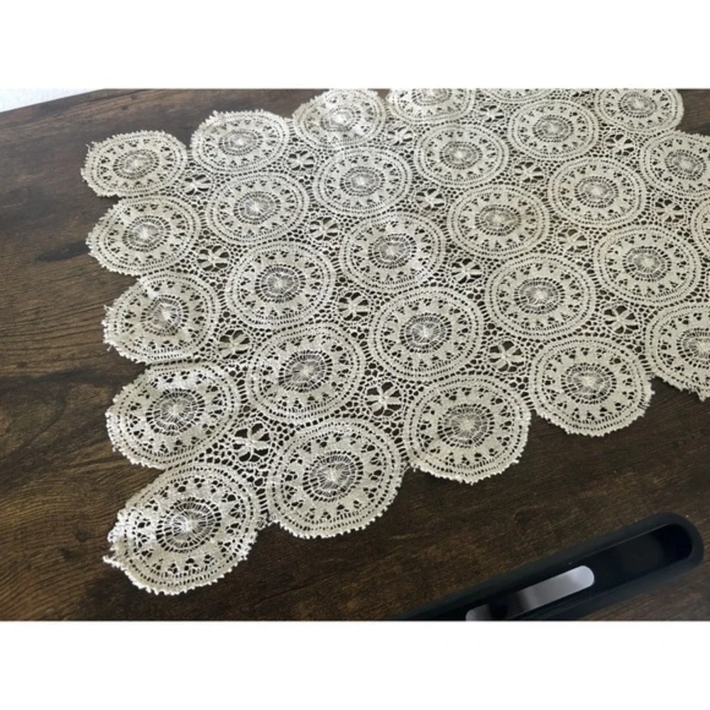 Rectangular Crocheted Doily Handmade Lace Table Decor‎ 14.5x10